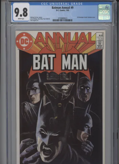Batman Annual #9 Mt 9.8 Cgc Jurgens Art White Pages Barr Stories Hannigan Cover