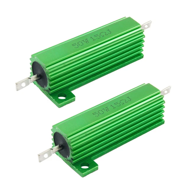 2 Résistances 50W 8 Ohm - Fil Bobiné Aluminium Avec Vis - Haute Puissance - Pour Ampli/Électronique