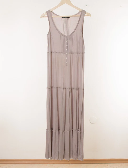 Robe longue MARC CAIN grise sans manches transparente 100% modal pour femme...