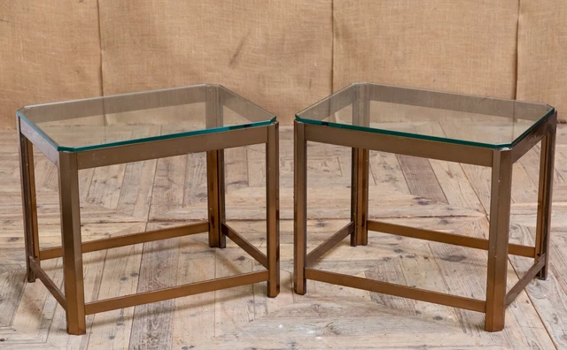 Antique Pair of Mid 20th Century Art Deco  Bronzed Occasional Coffee Lamp Tables