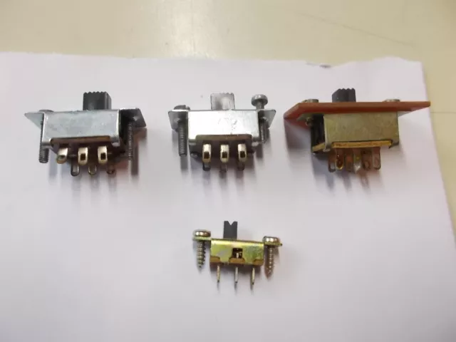 Slide Switch, Various Sizes, 4 Piece