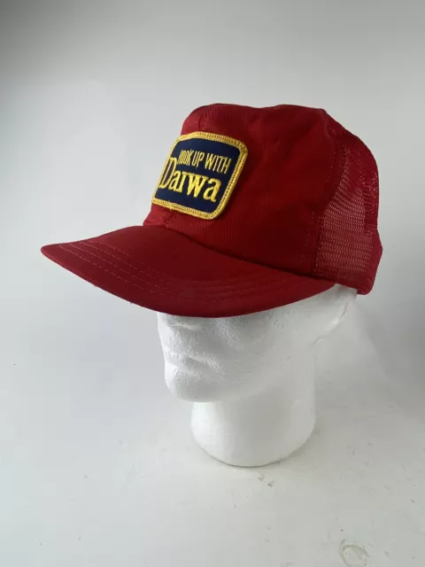 HOOK UP WITH Daiwa Vtg Men's Hat Cap Mesh Trucker Patch USA Made