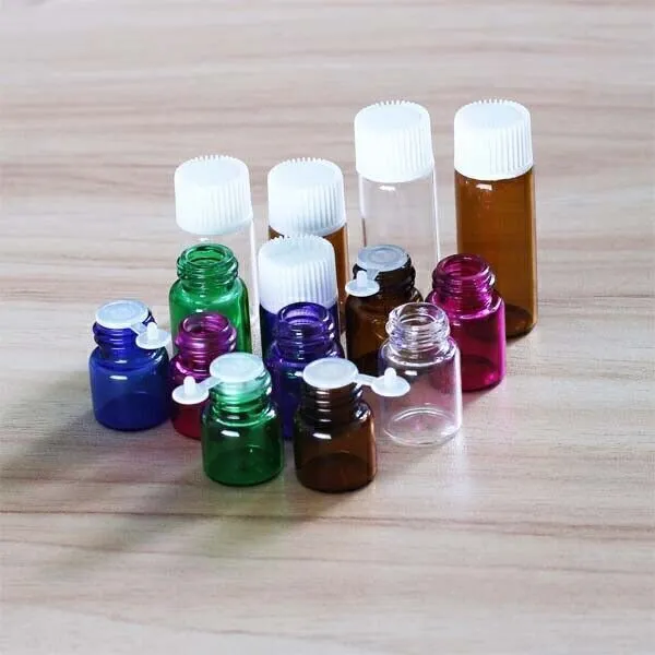 1~5ml Jars dropper Empty Candy glass bottles Crafts Vial Essential Oils Perfume