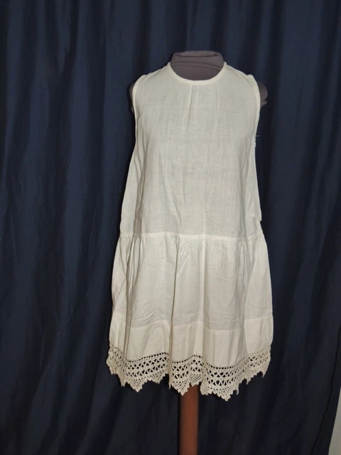 Victorian Girls Bustles Full Petticoat / Slip w Crochet Lace Chest 36