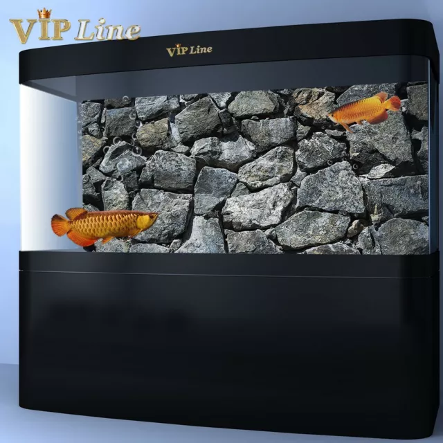 Aquarium Background Poster Black Stone PVC Fish Tank Decorations Landscape