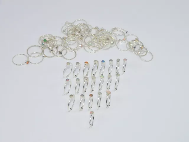 Wholesale 71Pc 925 Solid Sterling Silver Ethiopion Opal Ring Lot S602