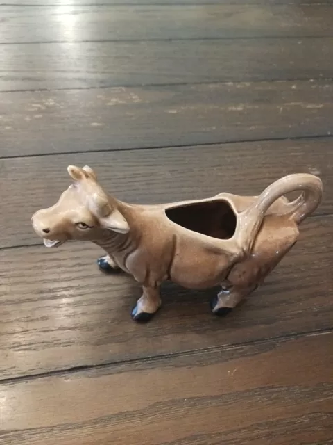 Vintage Ceramic Brown Cow Creamer Pitcher