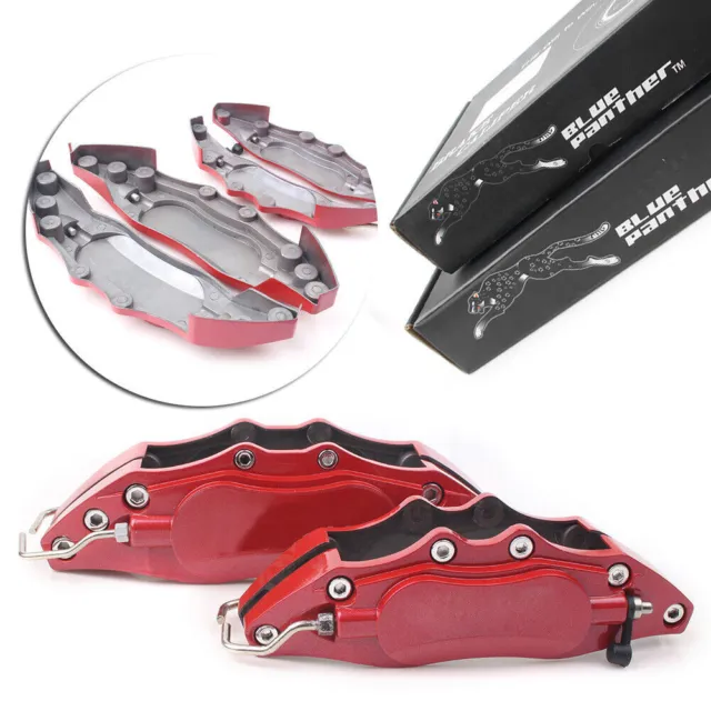 For 16"-22" Wheel Red 3D Metal Front Rear Car Disc Brake Caliper Cover Parts