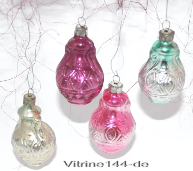 KONVOLUT Christbaumschmuck 4 Stück Glasornamente - Vasen Baumbehang  # 53