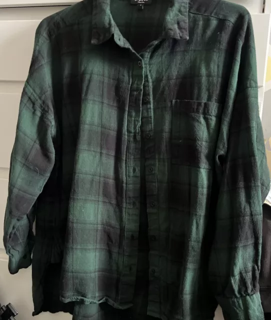 Simply Be Ladies Green & Black Check Shirt Size 18