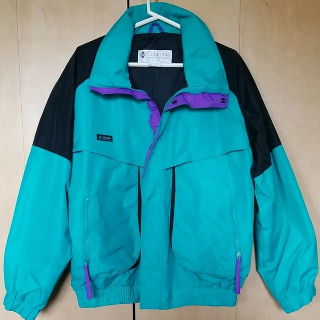 Vintage Columbia Coat Jacket 3 in 1 Mens Large COMPLETE SET Teal Purple Black