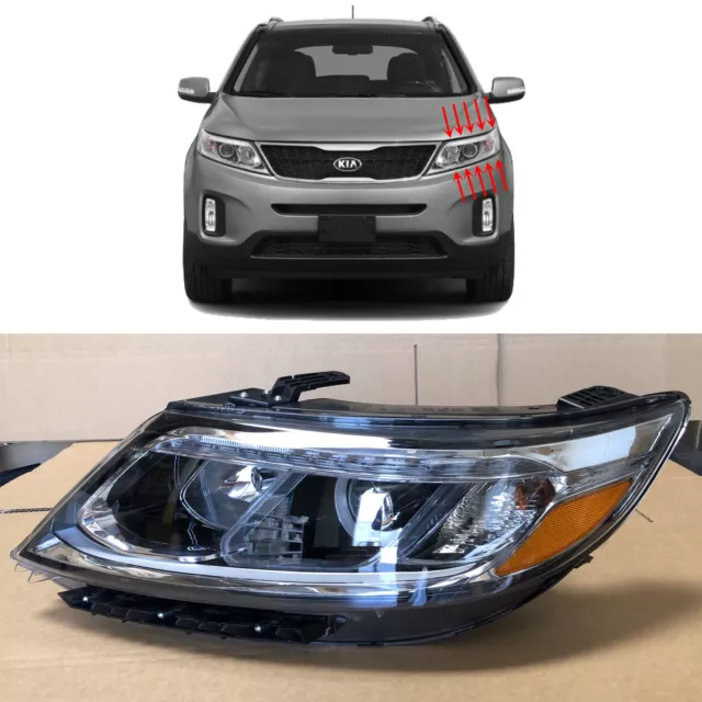 LED DRL Projector Headlight for 2014 2015 Kia Sorento EX SX Driver Left Side