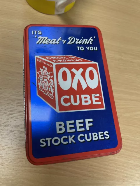 Vintage OXO Cube Tin Collectible Kitchen Storage Box