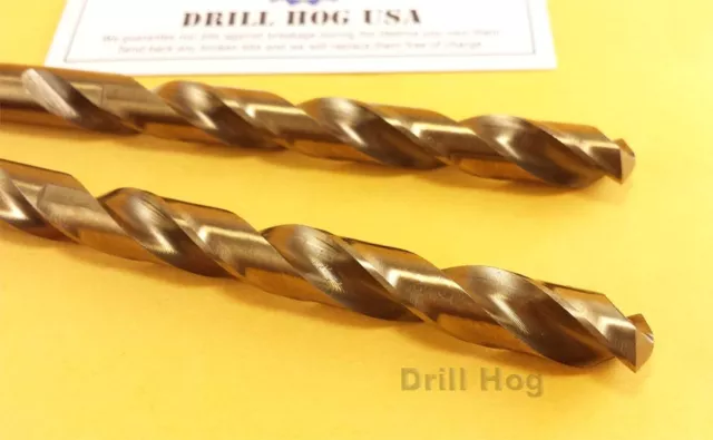 Drill Hog 1/6, 1/8, 1/4, 5/16, 3/8" Cobalt Bit M42 M35 Twist Lifetime Warranty 2