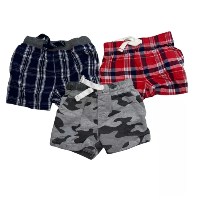 Carters Baby Boys Lot of 3 Pair of Pull On Shorts with Pockets, Size 6 Months