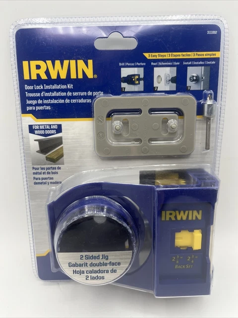 Irwin 3111002 Door Lock Installation Kit With Bonus Router Bit / Latch Plate Jig