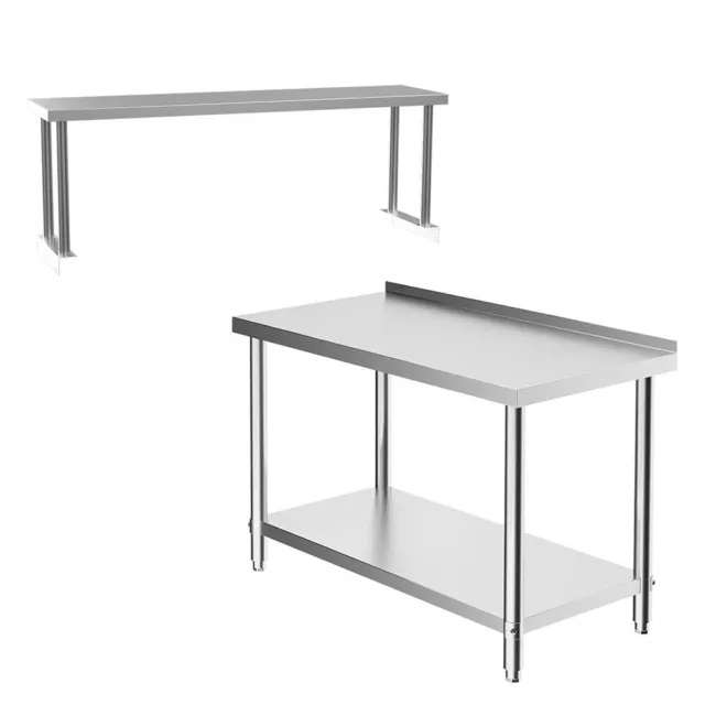 Commercial Work Bench Stainless Steel Top Kitchen Food Prep Table Shelf Storage