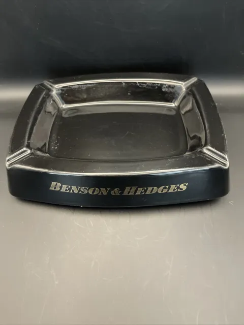 Large Benson & Hedges Vintage Ashtray - Black Gloss With Gold Accents