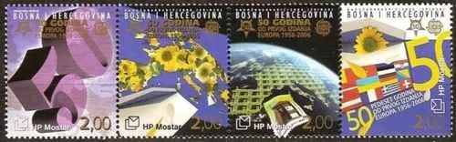 Timbres "50 ans Europa" Bosnie Herzégovine 144/147 ** de 2006 (70072EJ)