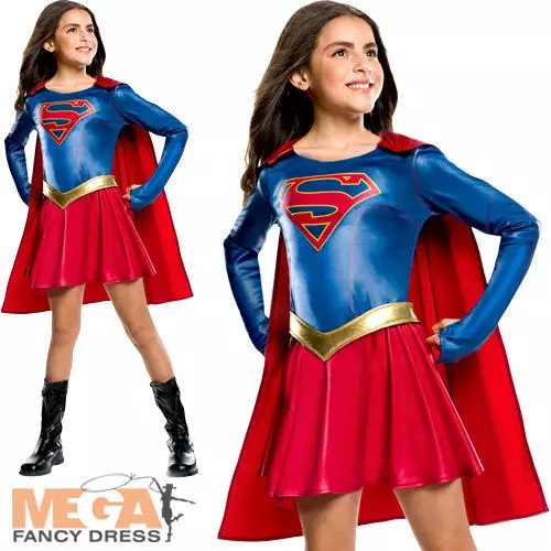 COSTUME SUPERGIRL RAGAZZE Supereroe Fantasioso Fumetto Giorno Bambini  Bambini Nuovo EUR 33,56 - PicClick IT