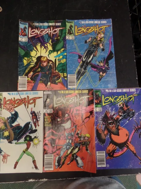 Longshot 2-6 Limited Series Lot OF 5 Set Run Marvel Comics 1985 MISSING 1