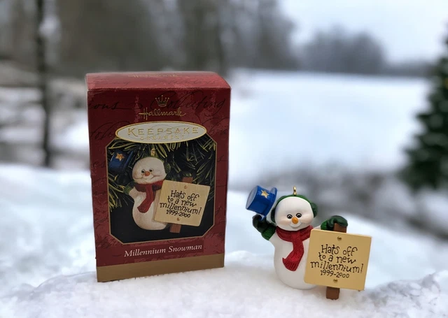 Millennium Snowman 1999 2000 Hallmark Keepsake Christmas Tree Ornament