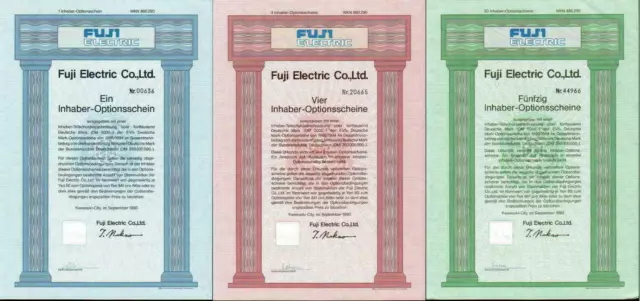 Fuji Electric Co., Ltd. Satz 3 OS 1er, 4er und 50er sehr rar