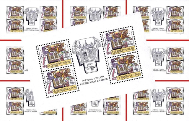 CZECHOSLOVAKIA 1988 STAMP SHOW S/s x10 MNH ASTRONOMY $$ wholesale $$