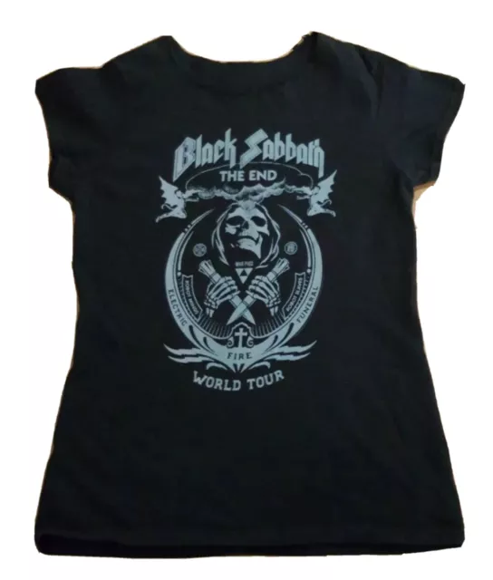 Black Sabbath Men Top Size S Band Tee The End World Tour Black T-Shirt