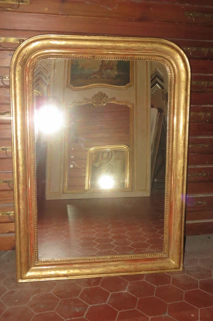 Miroir Louis Philippe, époque 19ème, En Bois Doré.