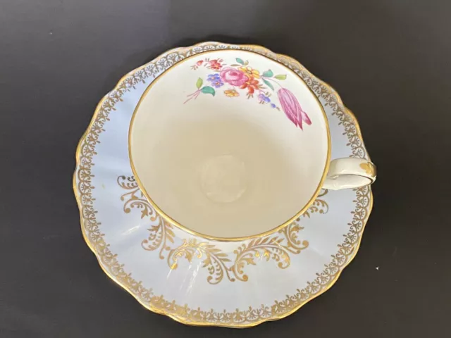 Grosvenor Bone China Tea Cup and Saucer Gold Trim Made In England 3