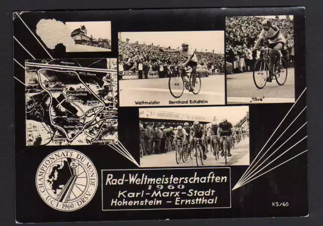 92496 AK RAD Fahrrad Radsport 1960 Weltmeisterschaft KarlMarxStadt