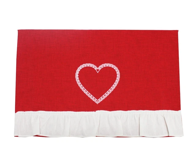 Copriforno Cuore Ricamato - 40x45 Cm, Tessuto Poliestere, Beige Grigio, Per Cucina - Foto 6