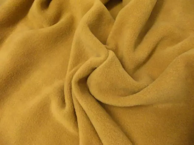 QUALITY Anti Pil Polar Fleece Fabric Material - MUSTARD