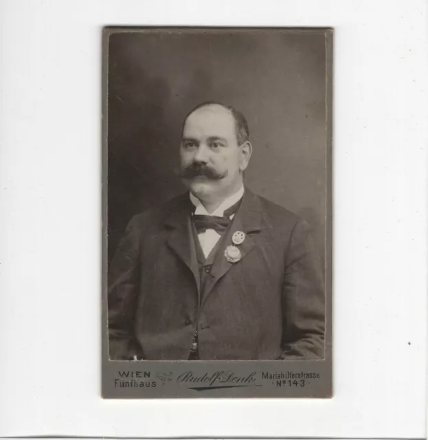 CDV Foto Herrenportrait mit Auszeichnung - Wien 1900er