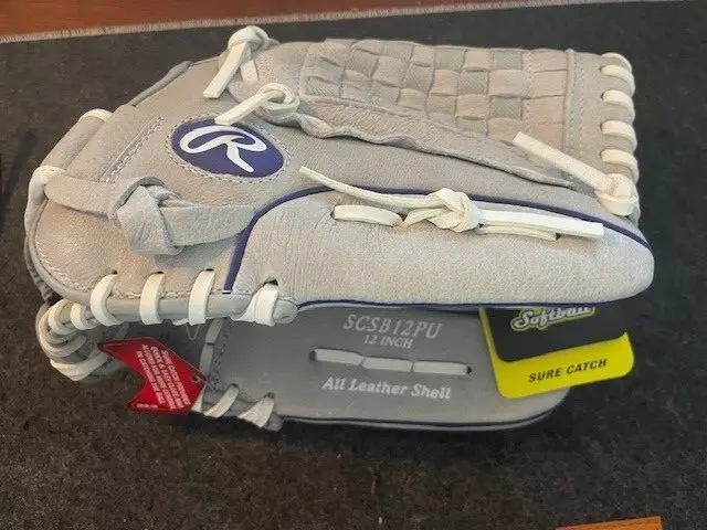 Rawlings Sure Catch 12" Youth Fastpitch Softball Glove SCSB12PU - gray/purple