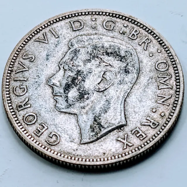 1941 Great Britain 1/2 Crown - Silver Coin - George VI -  XF+ WWII #  🇬🇧