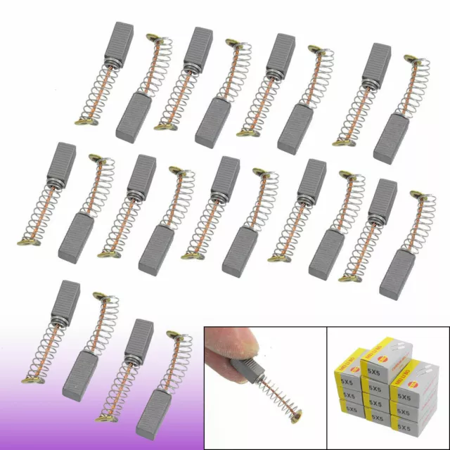 20 Pcs Spring 7/16" x 1/5" x 1/5" Electric Motor Carbon Brushes