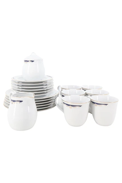 PORCELANA EXCLUSIVA REAL. Servicio de café servicio de té decoración dorada blanco Ø 20 cm