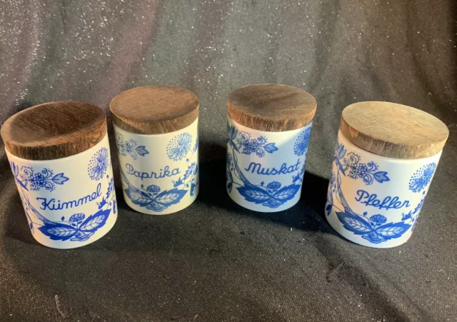 Konvolut 4 x alte Gewürzdose Limburg Dom Keramik Aufbewahrungsdose Vintage