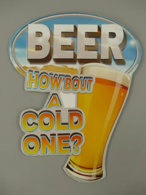 9977770 Murale Targa di Latta Vintage Birra How Bout A Freddo One Birra 37x30cm
