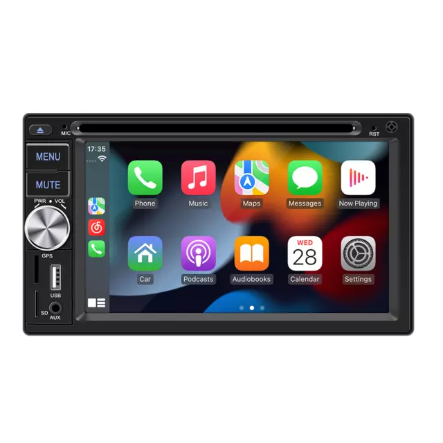 Double DIN Car MP5 DVD Player Stereo Radio Audio Bluetooth Carplay Android Auto