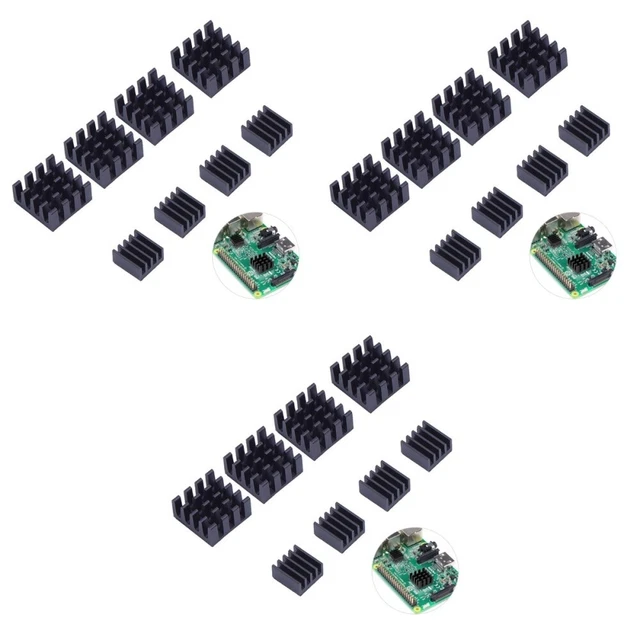 24 PCS Black Practical Adhesive Heatsink Cooling Circuit Board Compatible for