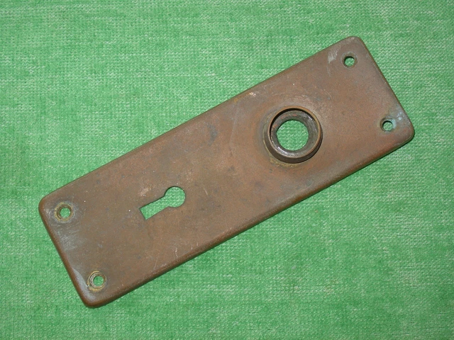 Antique Vintage Brass Door Knob  Escutcheons 6" Door Knob Key Hole Cover Plate
