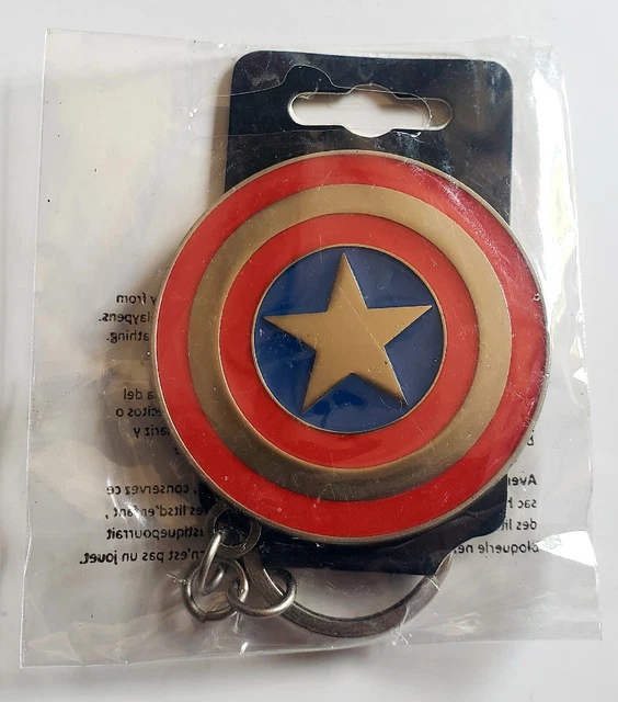 Captain America Shield Keychain Ring Marvel Enamel Sealed BioWorld LootCrate
