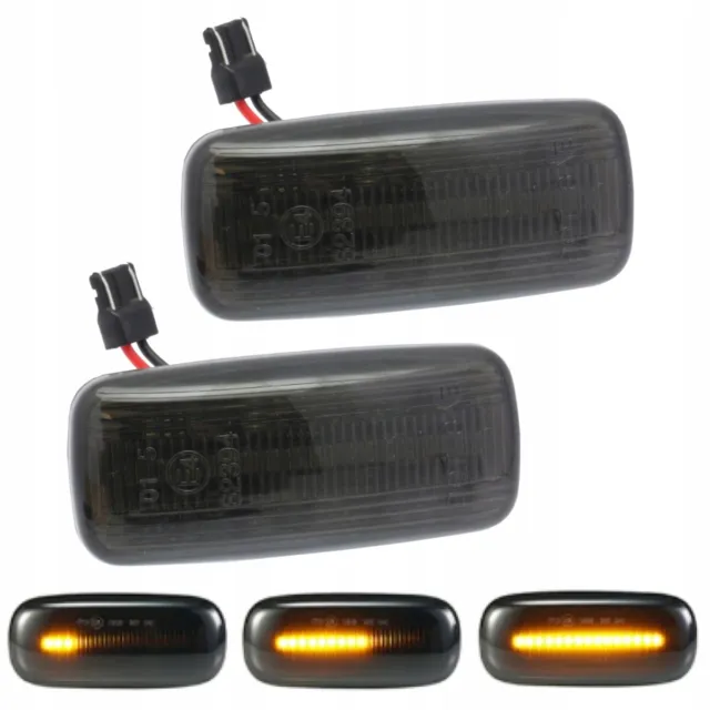 2x DYNAMISCHE LED SEITENBLINKER BLINKER SCHWARZ FÜR AUDI A4 B5 2000-2001