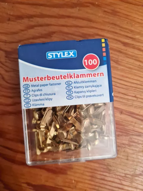 Musterbeutelklammern, 100 Stück, stylex