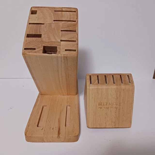 Bloque de cuchillo Biltmore de repuesto madera maciza 16 ranuras extraíble cuchillo de carne bloque