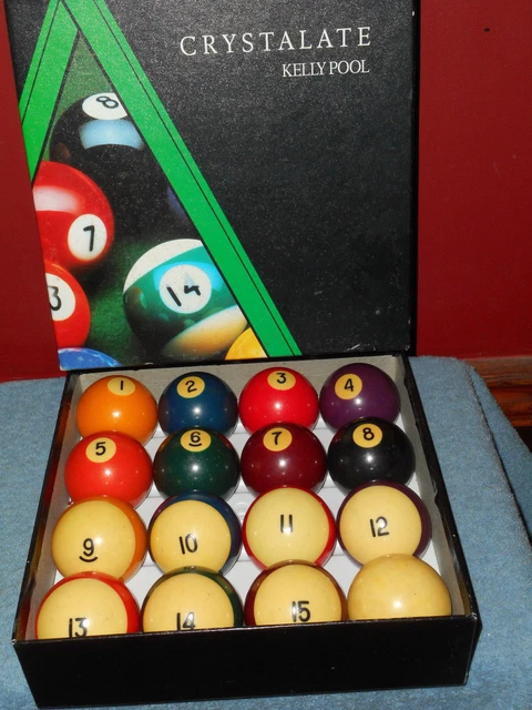 Full Set of VINTAGE CRYSTALATE SNOOKER & BILLIARD BALLS