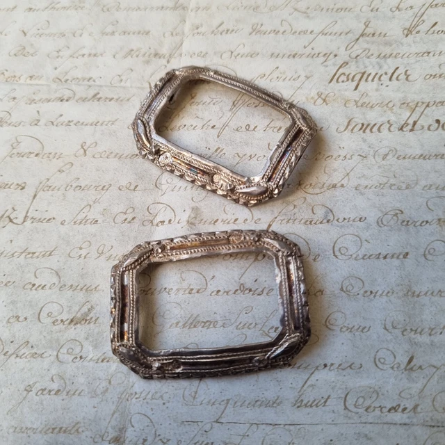 Paire de Boucles de Chaussures Argent 1er Coq 1798-1809 Silver Buckles 18thC
